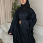 Hira Batwing Printed Abaya with Inner Belt