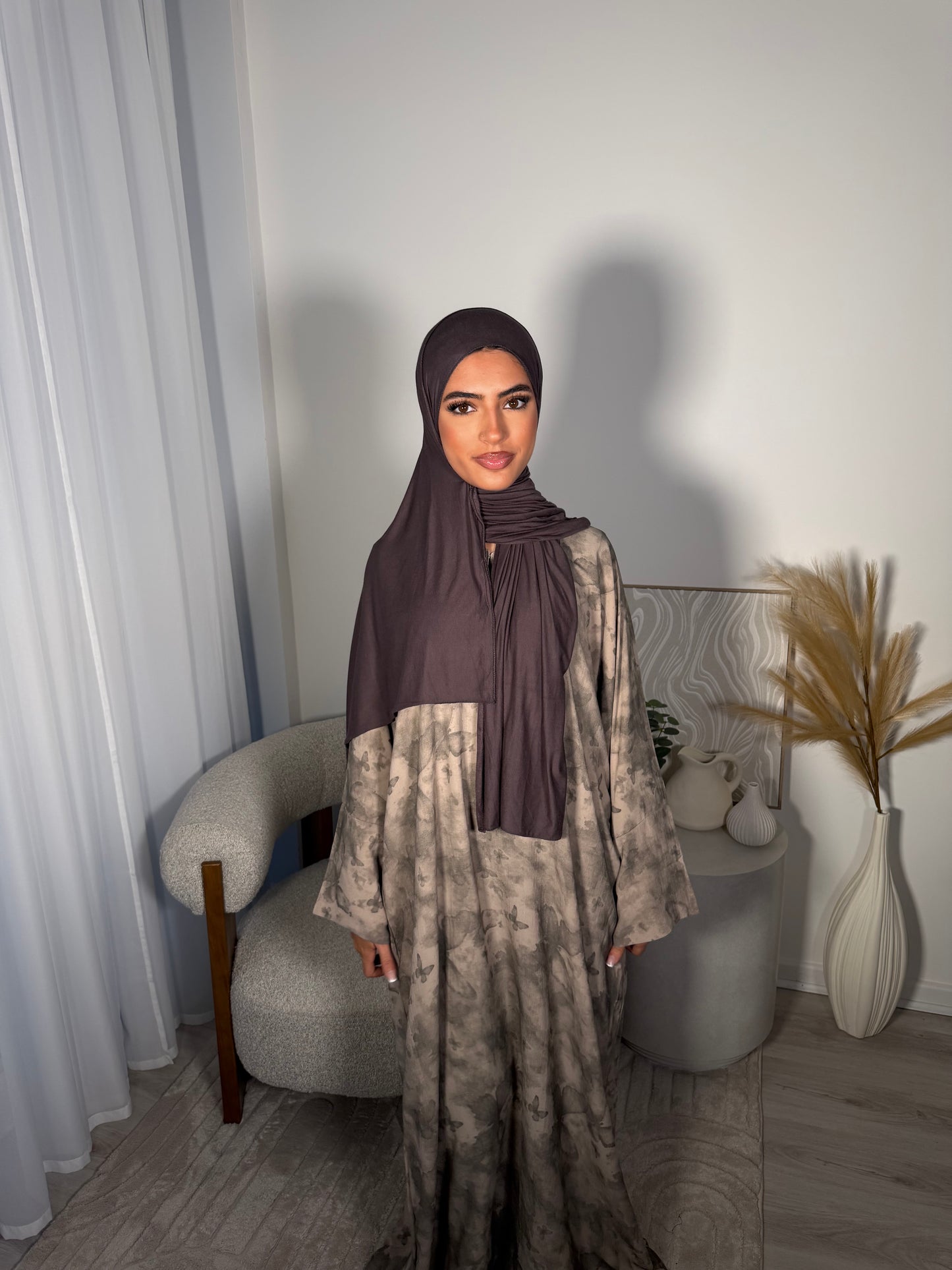 Leena Butterfly printed closed abaya