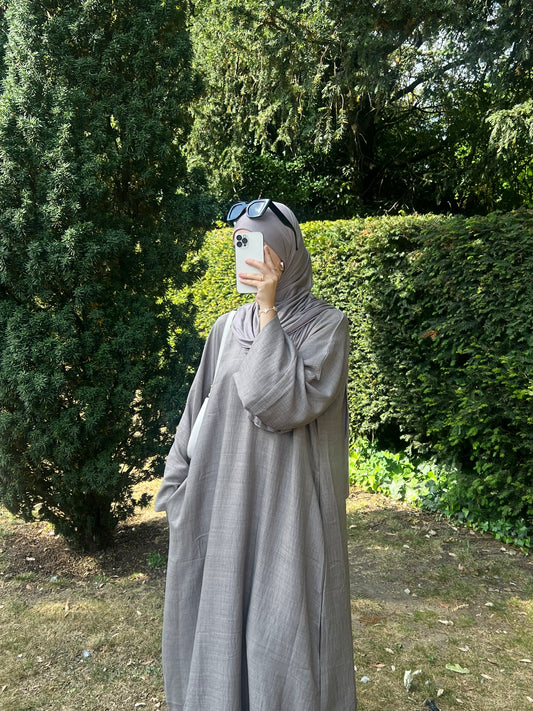 ESSENTIAL soft linen closed abaya