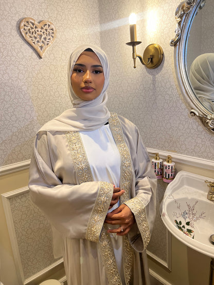 Yusra Lace Open abaya