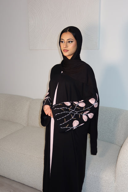 Tafiza handwork floral buttoned abaya LIMITED EDITION