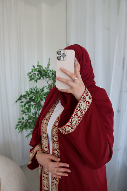 Yusra Lace Open abaya
