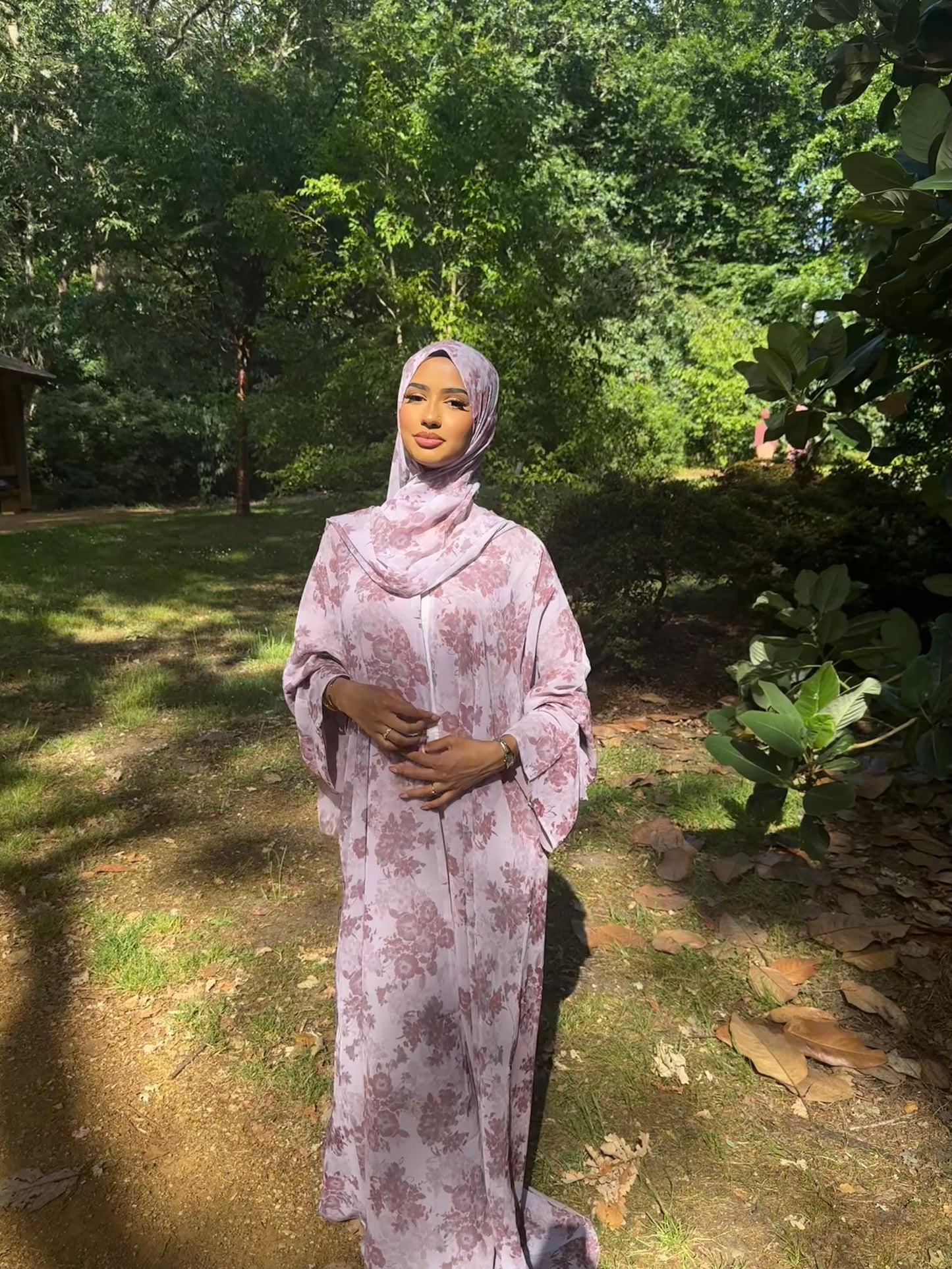 *EX DISPLAY* Warda floral printed abaya *EX DISPLAY*
