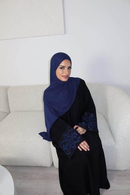 Mina black closed nida abaya