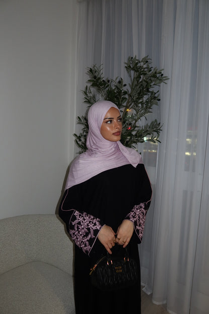 Mina black closed nida abaya