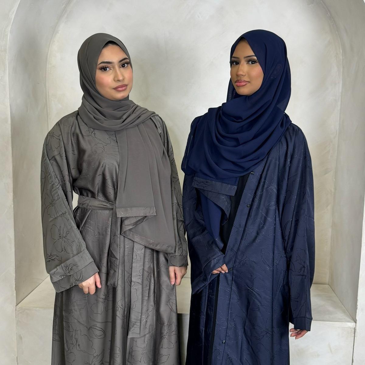 Inayaat Printed Buttoned Abaya