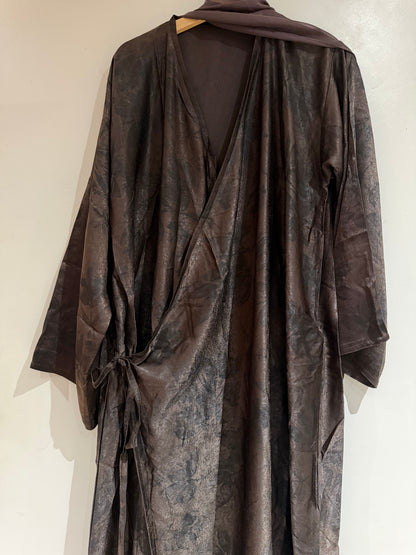 Wrap tie abaya- floral print LIMITED EDITION