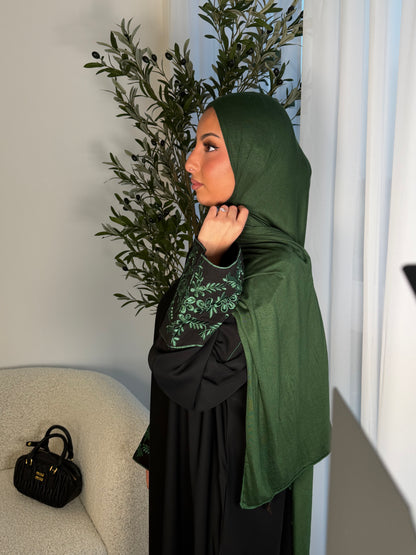 Mina black closed nida abaya