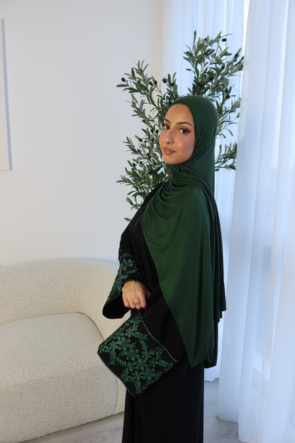 Mina black closed nida abaya