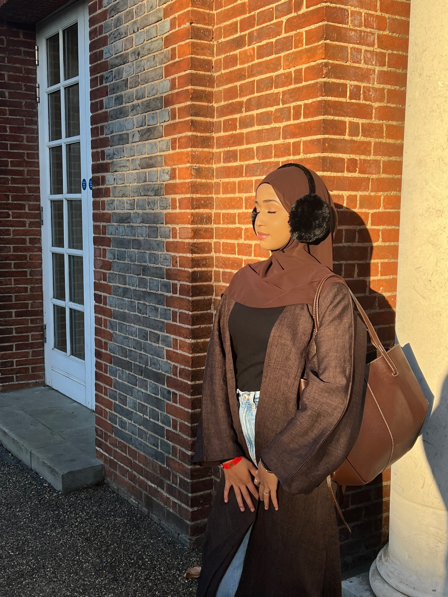 Rahma crushed linen open abaya