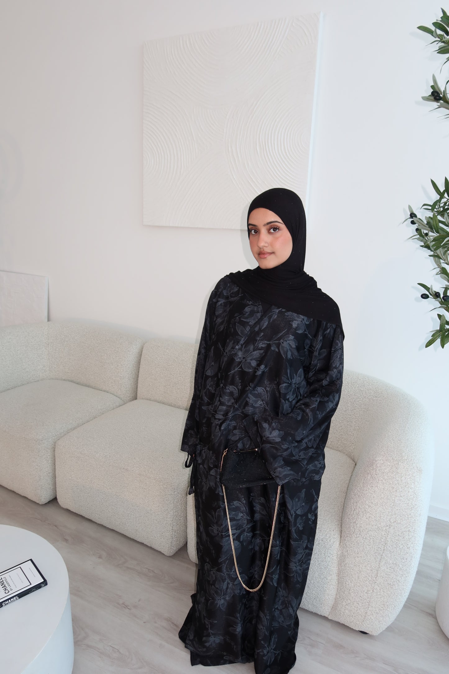 Wrap tie abaya- floral print LIMITED EDITION