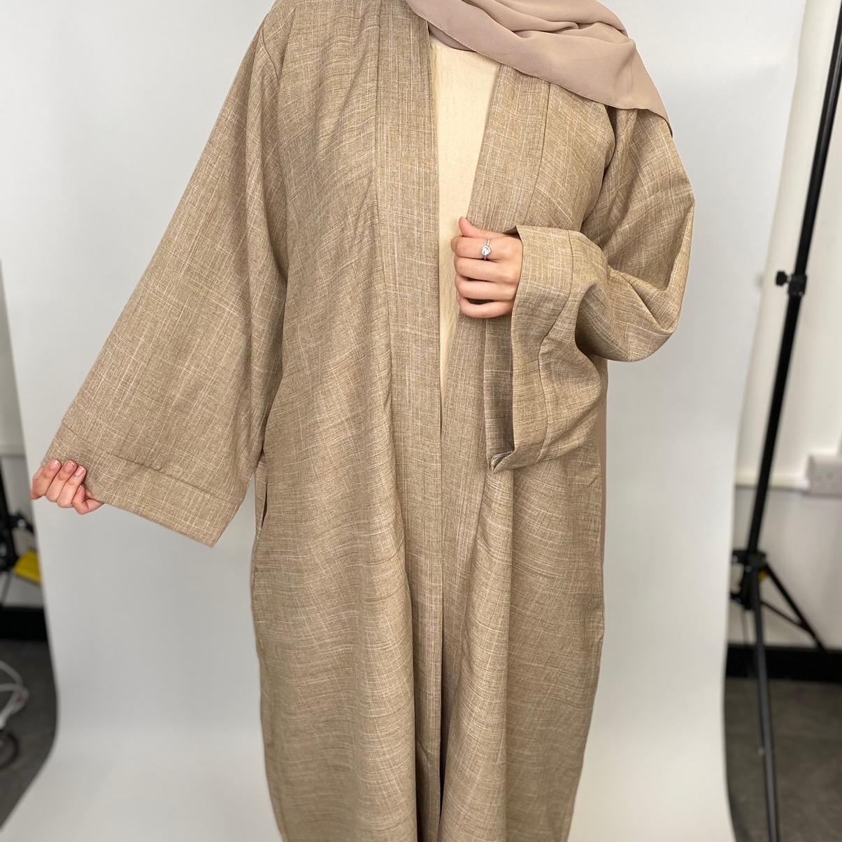 Linen Open Abaya