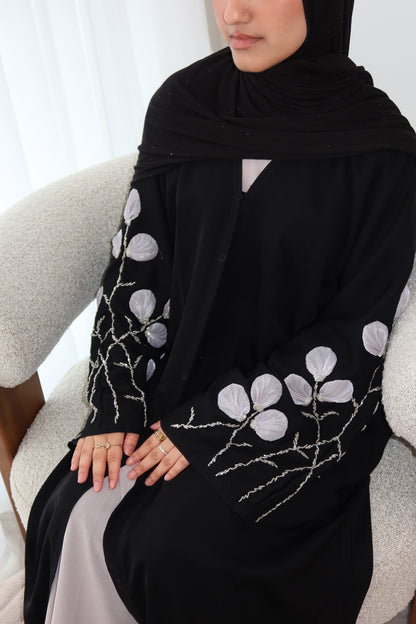 Tafiza handwork floral buttoned abaya LIMITED EDITION