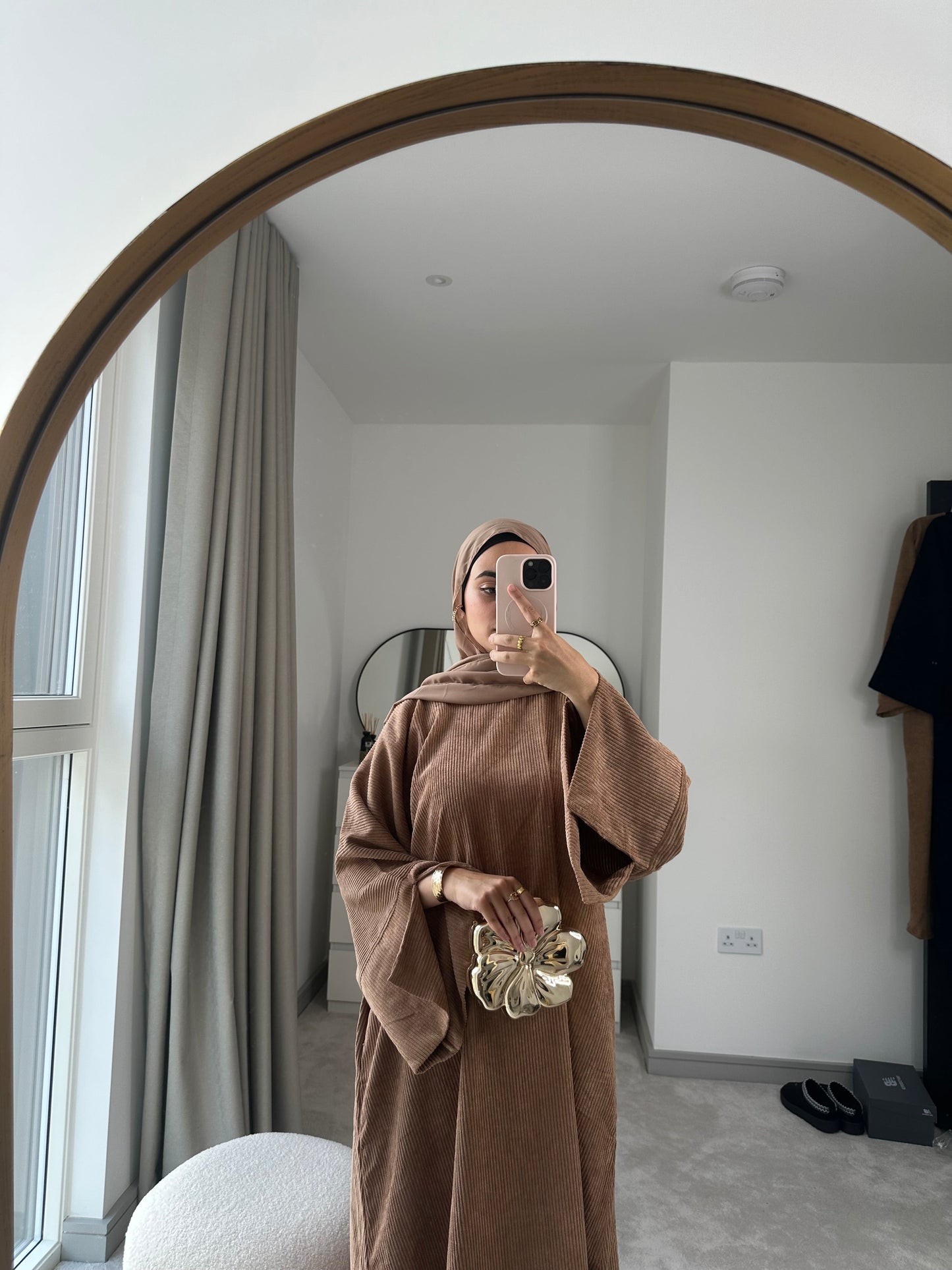 Corduroy Winter Closed Abaya - Split Sleeve (New Colours)