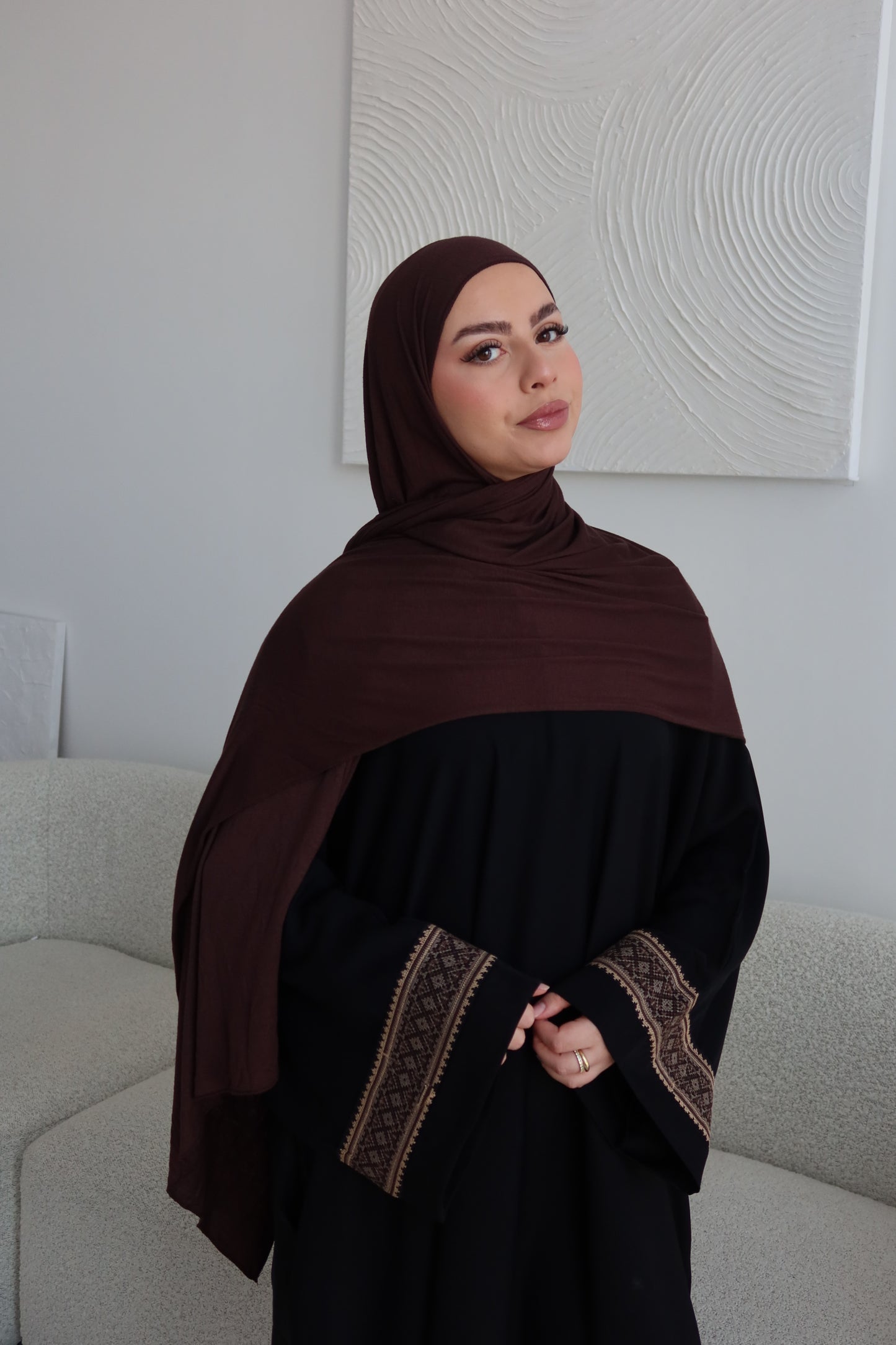 Sirin closed lace tatreez design abaya