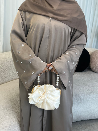 Dina handwork pearls buttoned abaya