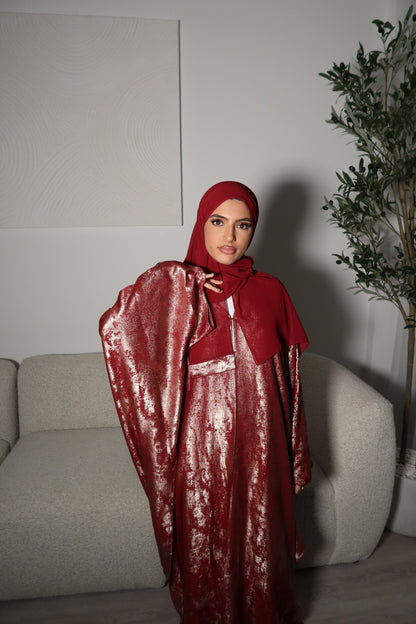 Esra Metallic Open Abaya