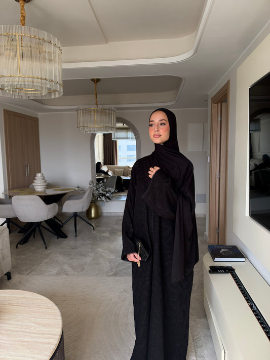 Omayra 2.0 lace jacquard printed abaya