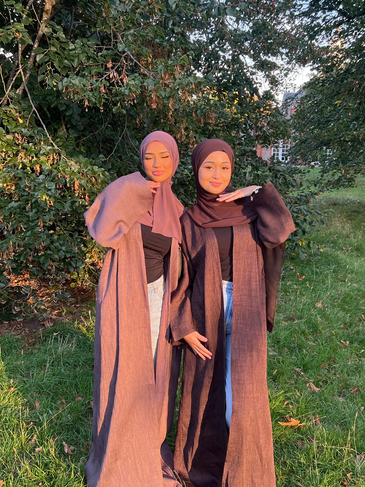 Rahma crushed linen open abaya
