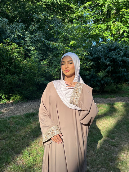 Isha floral lace summer closed abaya