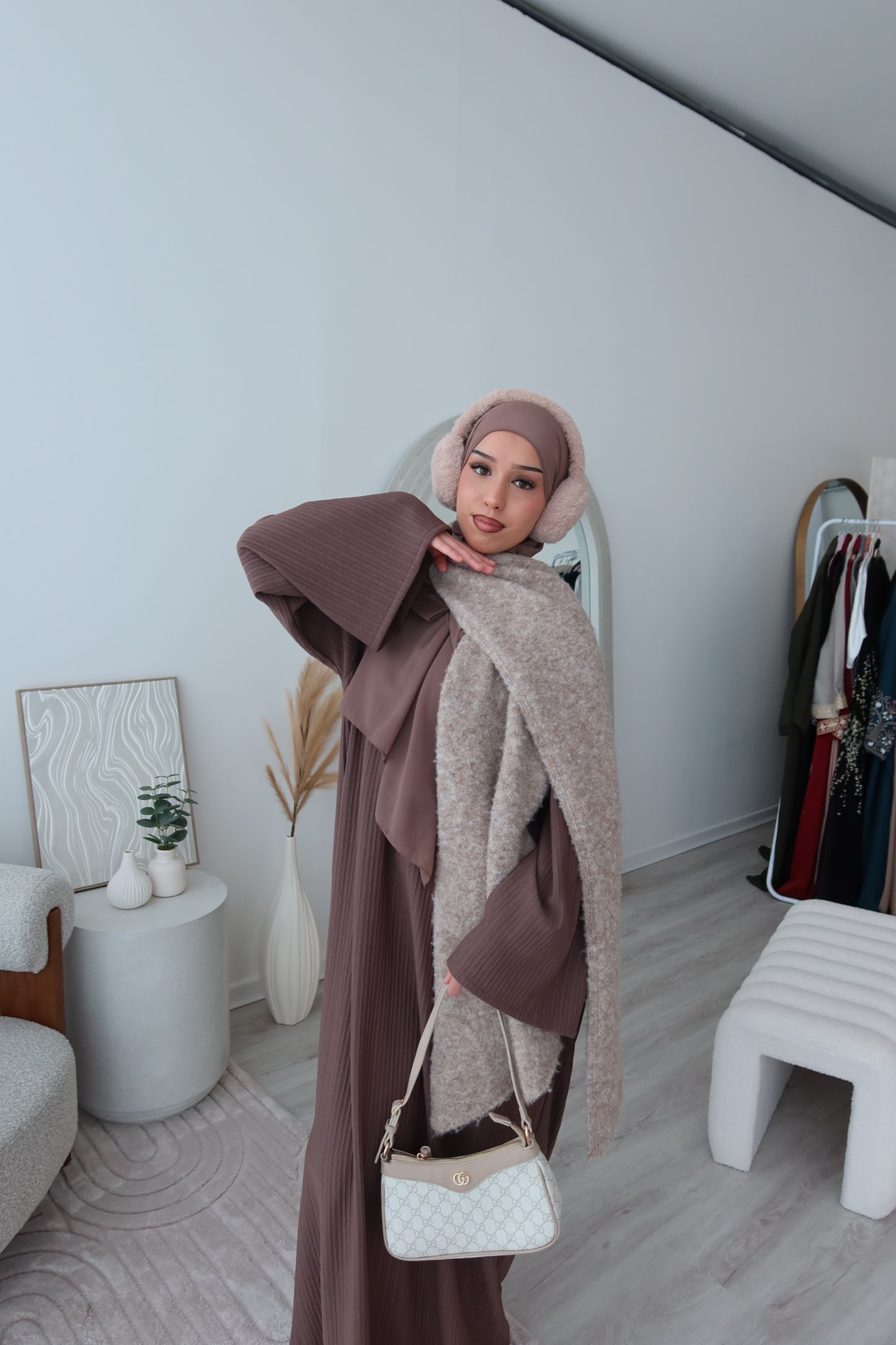 Knitted closed abaya