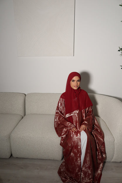 Esra Metallic Open Abaya