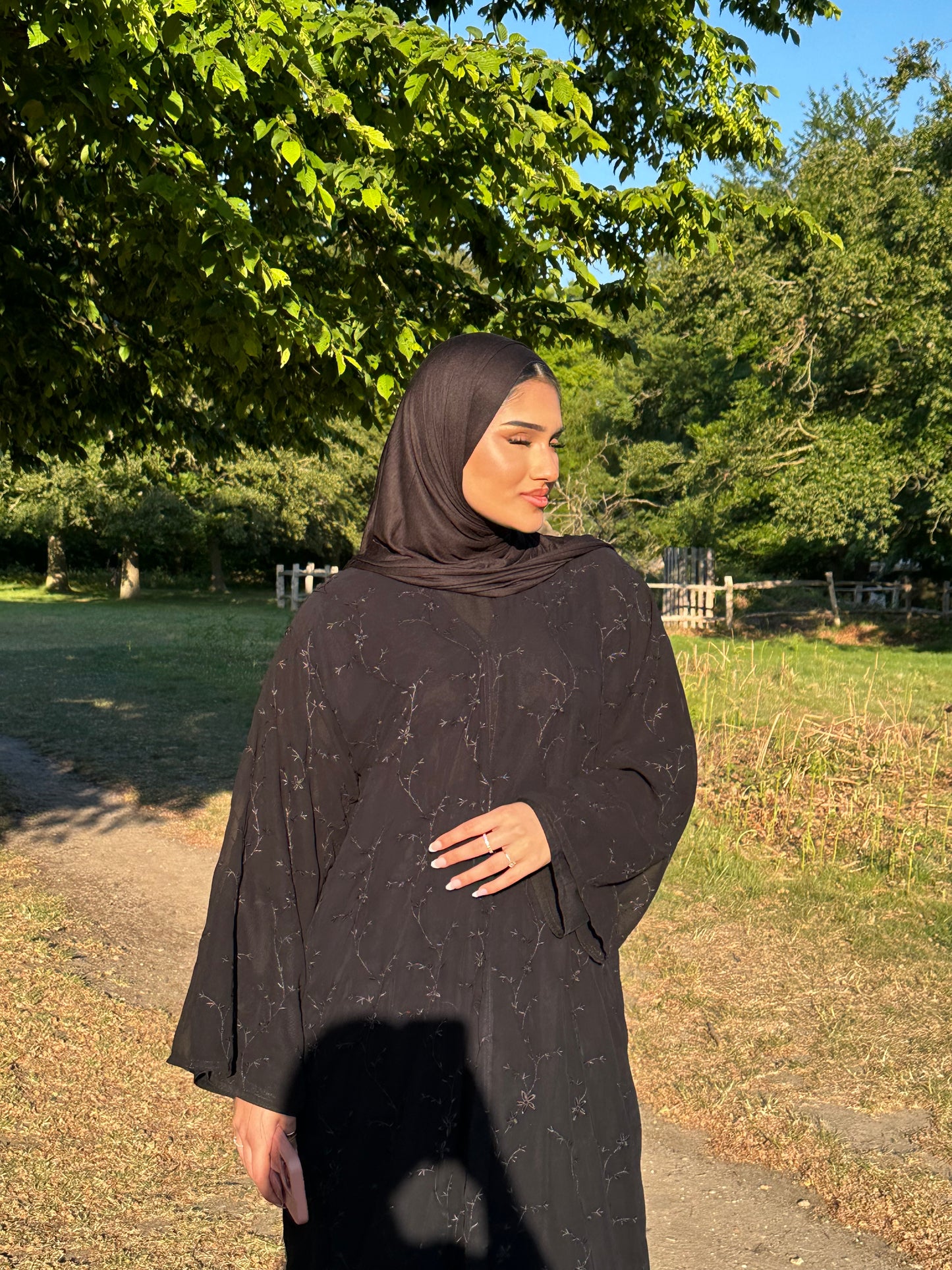 Azhar chiffon layered abaya