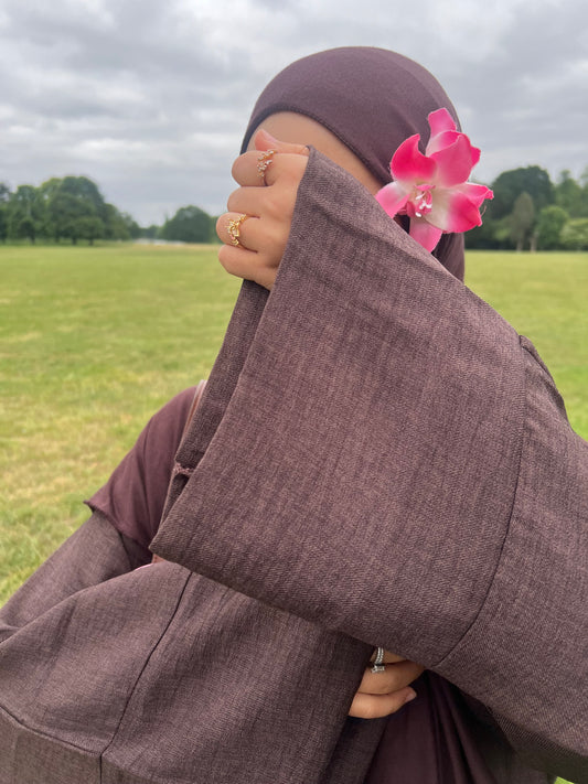 ESSENTIAL soft linen closed abaya