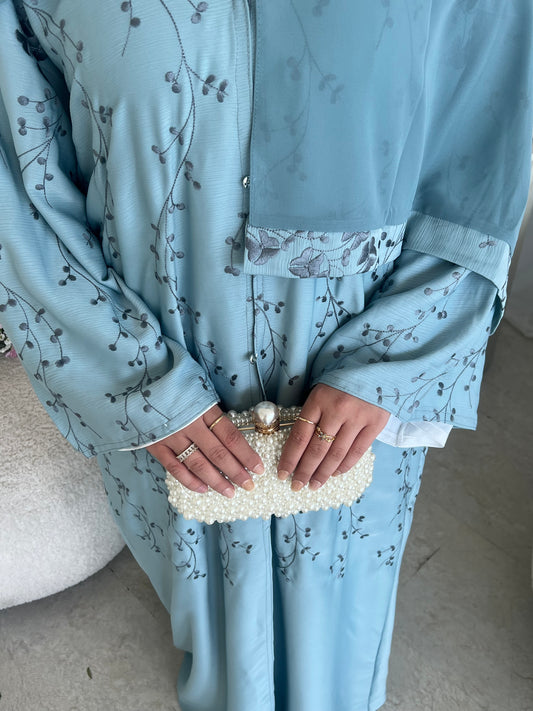 AHLAM embroidery buttoned abaya