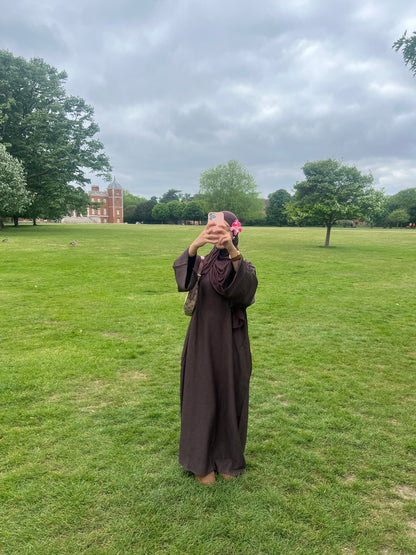 ESSENTIAL soft linen closed abaya