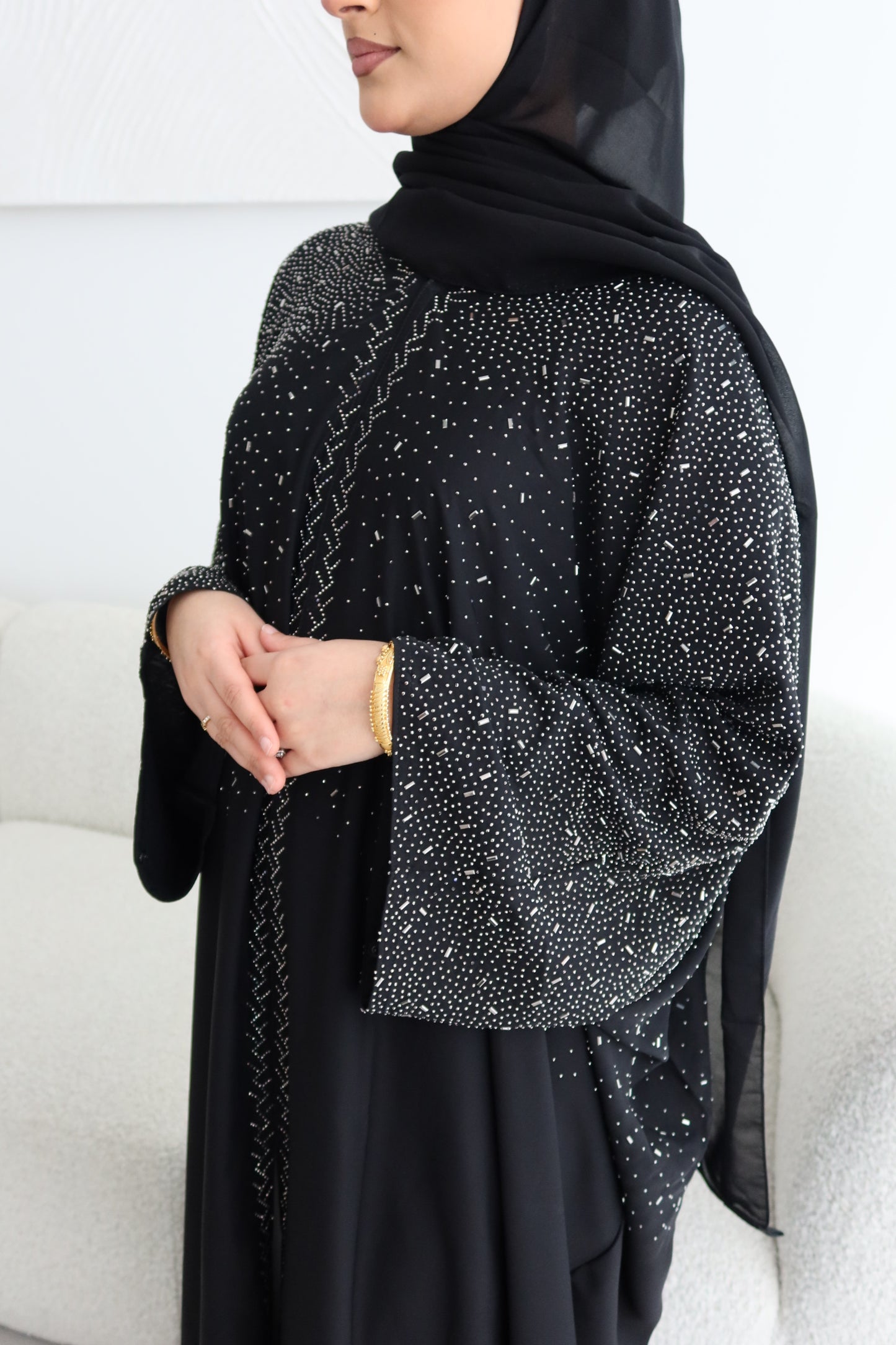 Dounia gem diamonte batwing abaya