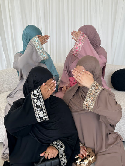 Isha floral lace summer closed abaya