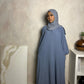 Lamia Cuffed Sleeves Crepe Prayer Abaya with Pockets