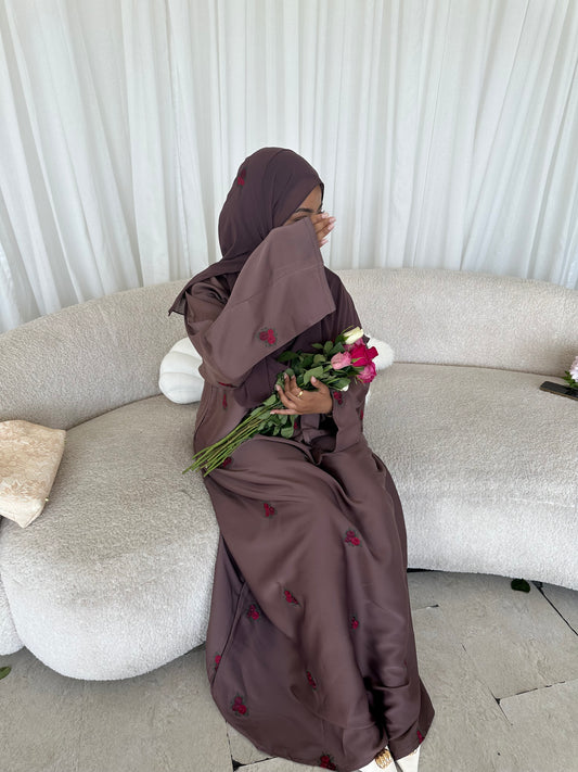 Amaya embroidery purple abaya