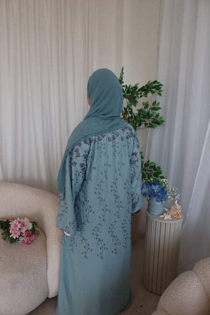 AHLAM embroidery buttoned abaya
