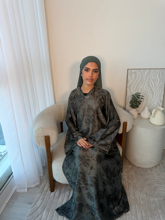 Wrap tie abaya- floral print LIMITED EDITION