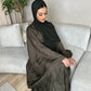 Hira Batwing Printed Abaya with Inner Belt