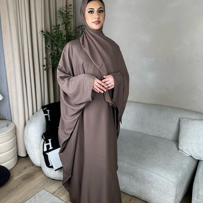 Batwing plain everyday abaya (inner belt)