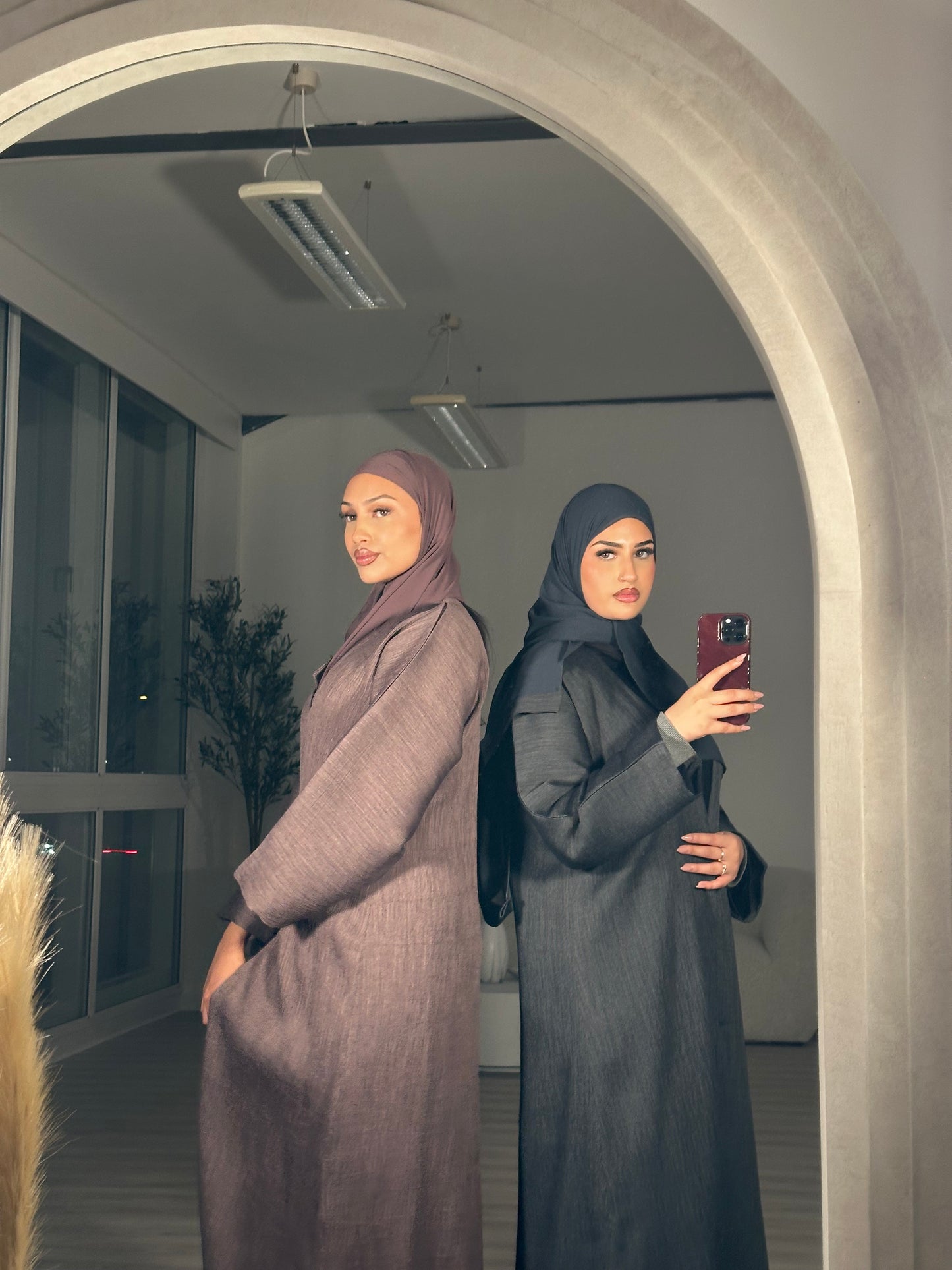 Rahma crushed linen open abaya