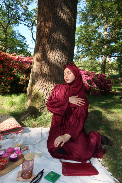 Anaaqa embroidery buttoned abaya