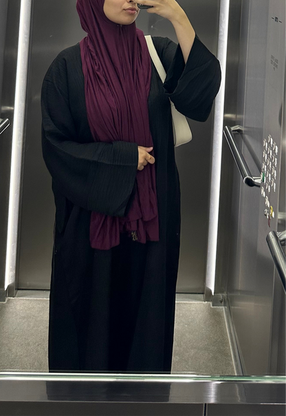 ESSENTIAL soft linen closed abaya