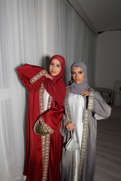 Yusra Lace Open abaya