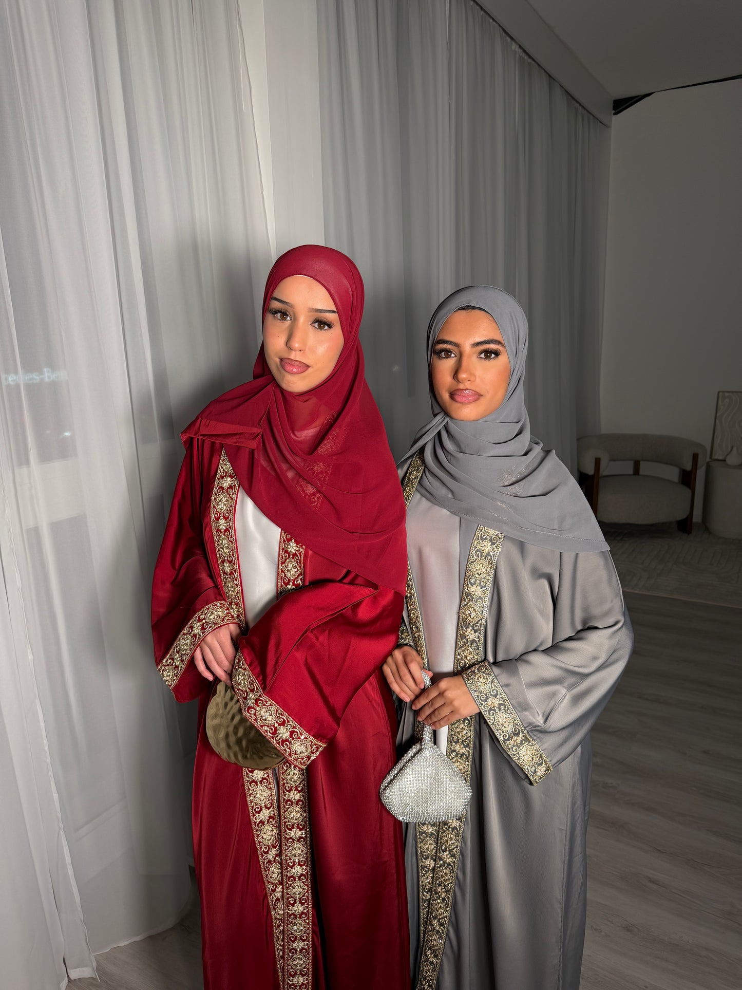 Yusra Lace Open abaya