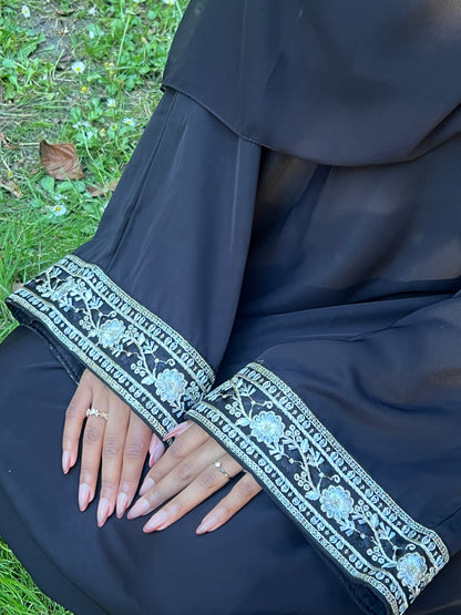 Isha floral lace summer closed abaya