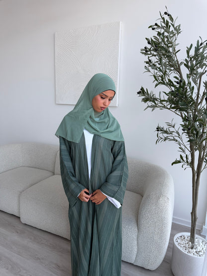 Essential striped open abaya