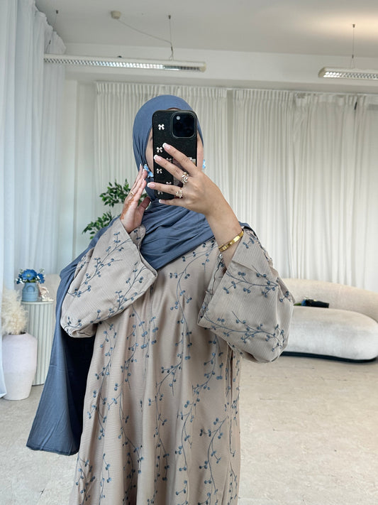 AHLAM embroidery buttoned abaya