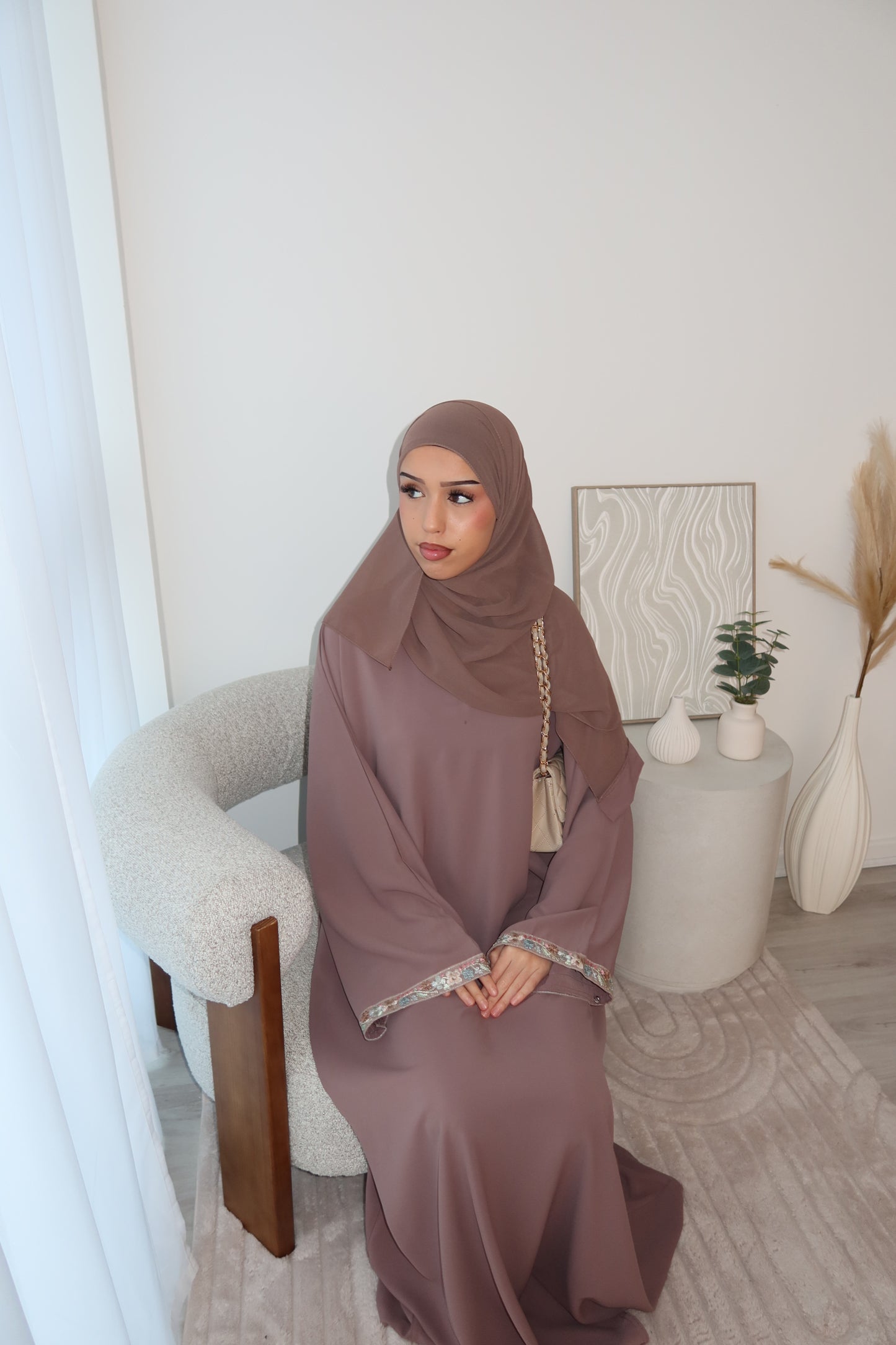 Hidaya lace closed embroidery abaya