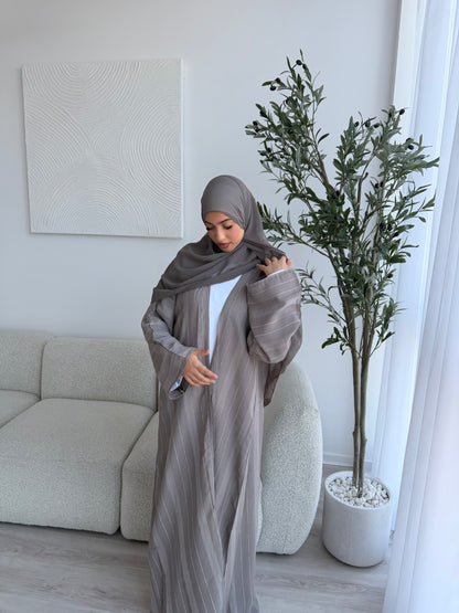 Essential striped open abaya
