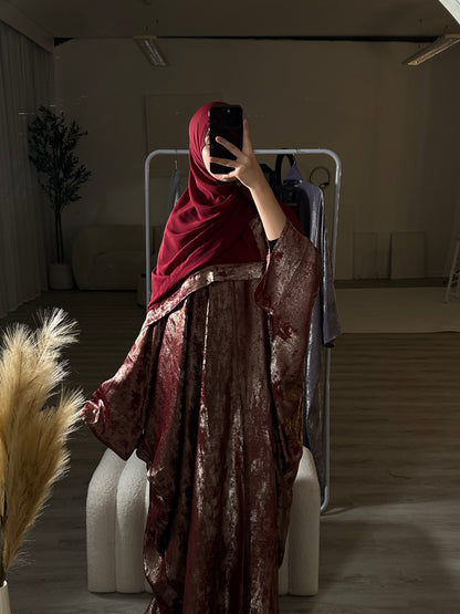 Esra Metallic Open Abaya