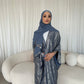 Esra Metallic Open Abaya